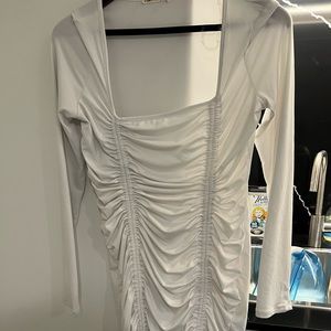 White ruched dress